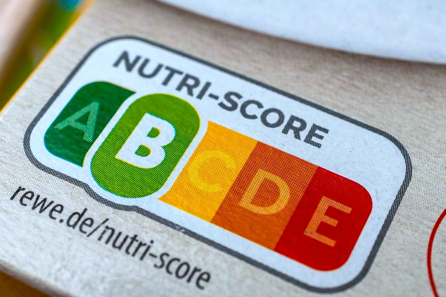 Nutri-Score label on the front of a product's packaging.
