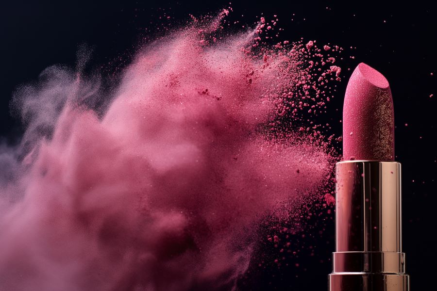 lipstick and eye makeup powder visualizing color cosmetics