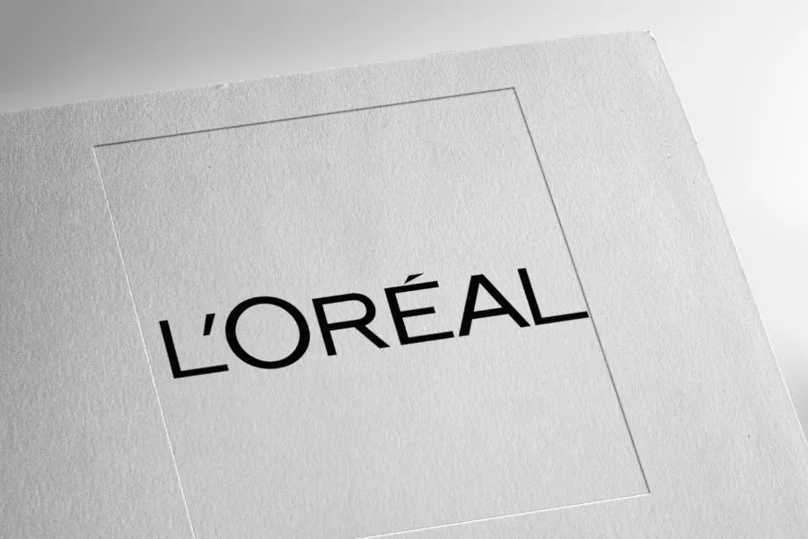loreal logo on textured paper