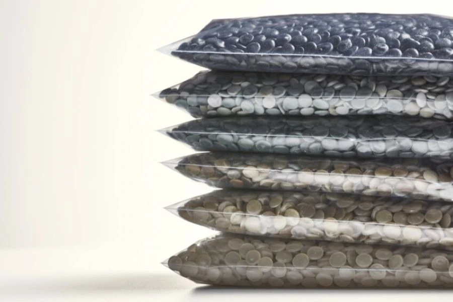 FormattedPicture Plastic pellets in bags.