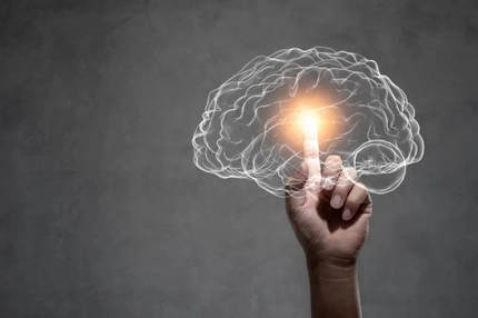 Image cognitive health brain imaged with light bulb