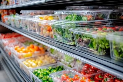 Image Fresh produce in plastic packaging