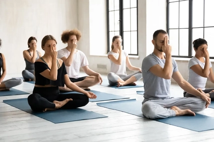 Image People in yoga class