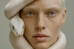 man with snake around his neck