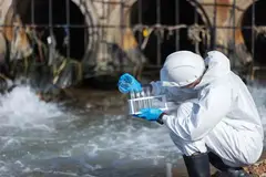 scientist collecting water samples
