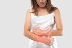 intestine and internal organs image on a women's body