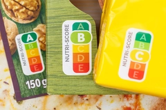 Food packaging with Nutri-Score labeling.