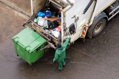 garbage man and lorry