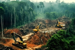 Deforestation in the Amazon jungle.