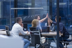 People in a successful business meeting
