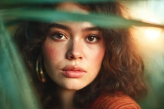 girl among plants
