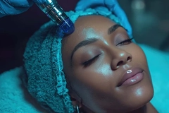 woman getting microneedle treatment