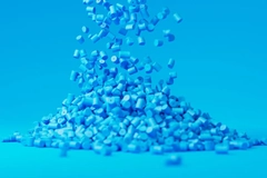 Blue plastic granules Blue plastic granules