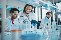 Researchers in a lab Researchers in a lab