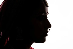 woman silhouette with traditional indian jewelry