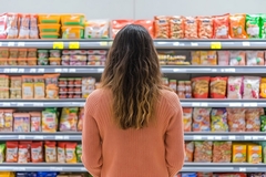 Woman shopping for junk food Woman shopping for junk food