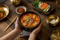 Image Doenjang Jjigae soybean soup.