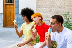 Image Gen Z consumers eating ice cream.
