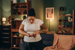 Image Woman measuring waist line.