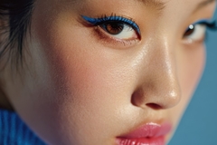 Image Blue liner on Asian girl.