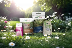 A group of bags in grass