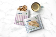 Image Food in paper packaging with a cup of coffee