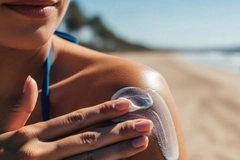 Image Person applying suncream.