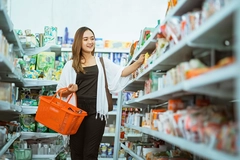 Image Consumer shopping in Asian supermarket.