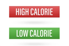 high calorie and low calorie buttons