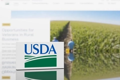 Image USDA logo with farming in background