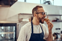 Image Food scientist tasting prototype.