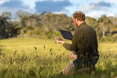 Image Farmer on regenerative agriculture field.