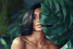 Image Indian woman standing outside in nature