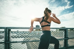 Woman endurance athlete running Woman endurance athlete running