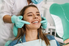 woman at dentist office getting treatment