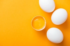 Image eggs on yellow background
