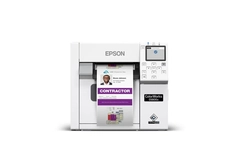 Image A white printer with a label