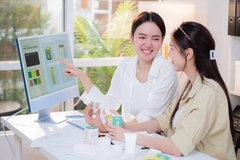 Image Two women design beauty packaging