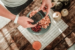 Image man taking pictures of his food